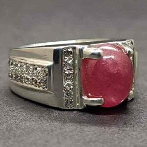8 Carat Cabochon Ruby Mens Ring