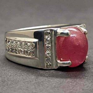 8 Carat Cabochon Ruby Mens Ring