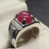 8 Carat Cabochon Ruby Mens Ring