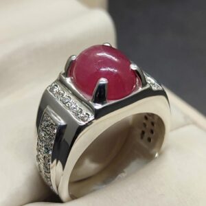 8 Carat Cabochon Ruby Mens Ring