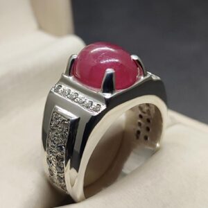 8 Carat Cabochon Ruby Mens Ring