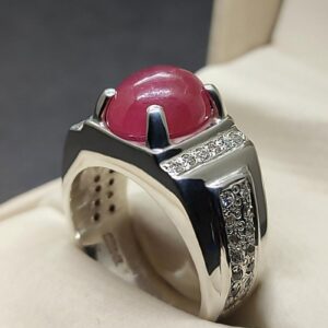8 Carat Cabochon Ruby Mens Ring