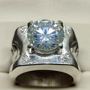 5 Carat Moissanite Men’s Lattice Ring
