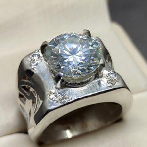 5 Carat Moissanite Men’s Lattice Ring