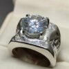 5 Carat Moissanite Men’s Lattice Ring