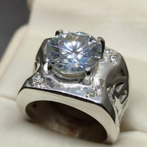 5 Carat Moissanite Men’s Lattice Ring