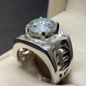 5 Carat Moissanite Men’s Lattice Ring