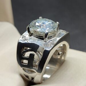 5 Carat Moissanite Men’s Lattice Ring