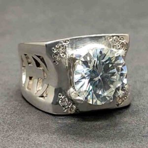 5 Carat Moissanite Men’s Lattice Ring