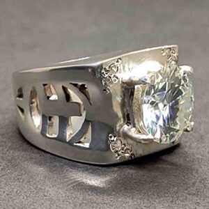 5 Carat Moissanite Men’s Lattice Ring