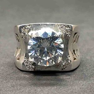 5 Carat Moissanite Men’s Lattice Ring