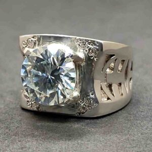 5 Carat Moissanite Men’s Lattice Ring