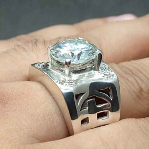 5 Carat Moissanite Men’s Lattice Ring