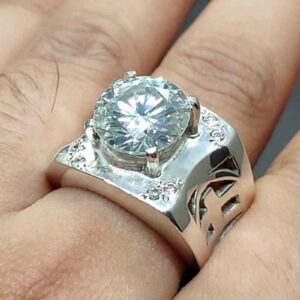 5 Carat Moissanite Men’s Lattice Ring