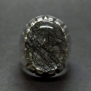 Rutilated Quartz Muh e Najaf Mens Ring