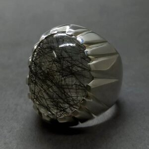 Rutilated Quartz Muh e Najaf Mens Ring
