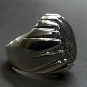 Rutilated Quartz Muh e Najaf Mens Ring
