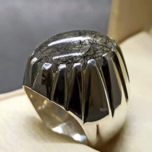 Rutilated Quartz Muh e Najaf Mens Ring