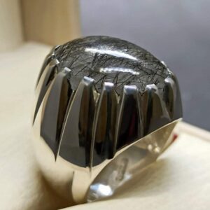 Rutilated Quartz Muh e Najaf Mens Ring