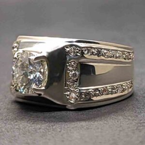 2 Carat Moissanite Men’s Engagement Ring