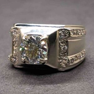 2 Carat Moissanite Men’s Engagement Ring