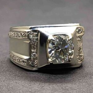 2 Carat Moissanite Men’s Engagement Ring
