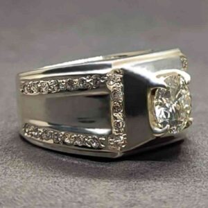 2 Carat Moissanite Men’s Engagement Ring