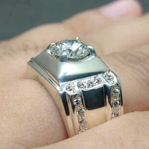 2 Carat Moissanite Men’s Engagement Ring