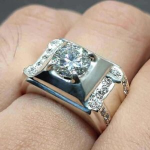2 Carat Moissanite Men’s Engagement Ring
