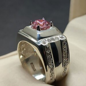 2 Carat Pink Moissanite Engagement Ring