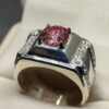 2 Carat Pink Moissanite Engagement Ring
