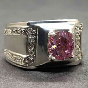 2 Carat Pink Moissanite Engagement Ring