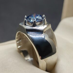 Blue Moissanite Men’s Star Shape Ring