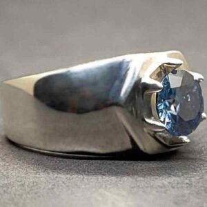 Blue Moissanite Men’s Star Shape Ring