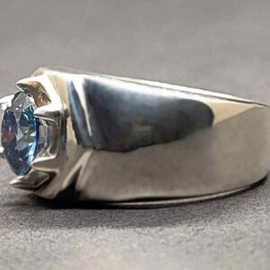 Blue Moissanite Men’s Star Shape Ring