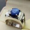 Natural Blue Star Sapphire Men’s Ring