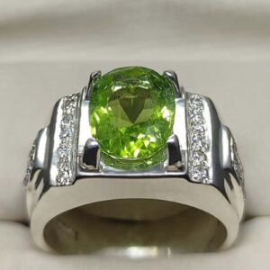 5 Carat Kohistani Peridot Mens Ring