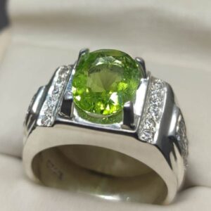 5 Carat Kohistani Peridot Mens Ring