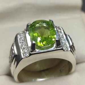 5 Carat Kohistani Peridot Mens Ring