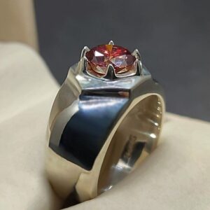 2 Carat Red Moissanite Men’s Star Shape Ring