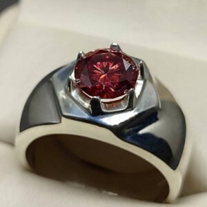 2 Carat Red Moissanite Men’s Star Shape Ring
