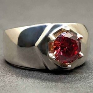 2 Carat Red Moissanite Men’s Star Shape Ring