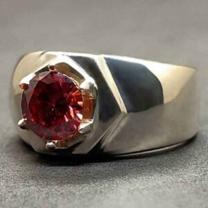 2 Carat Red Moissanite Men’s Star Shape Ring