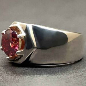 2 Carat Red Moissanite Men’s Star Shape Ring
