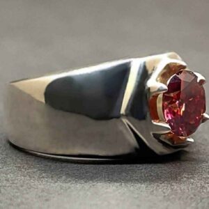 2 Carat Red Moissanite Men’s Star Shape Ring