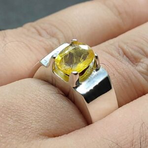 Natural Ceylon Yellow Sapphire Men’s Ring