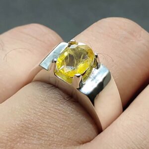 Natural Ceylon Yellow Sapphire Men’s Ring