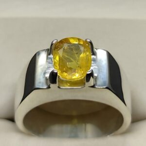 Natural Ceylon Yellow Sapphire Men’s Ring