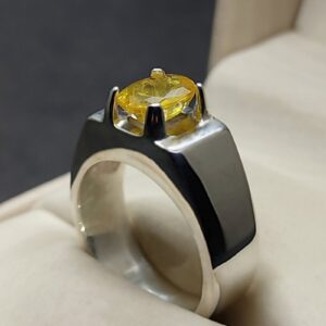 Natural Ceylon Yellow Sapphire Men’s Ring