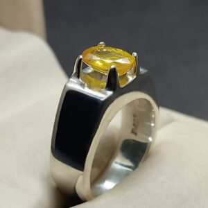 Natural Ceylon Yellow Sapphire Men’s Ring